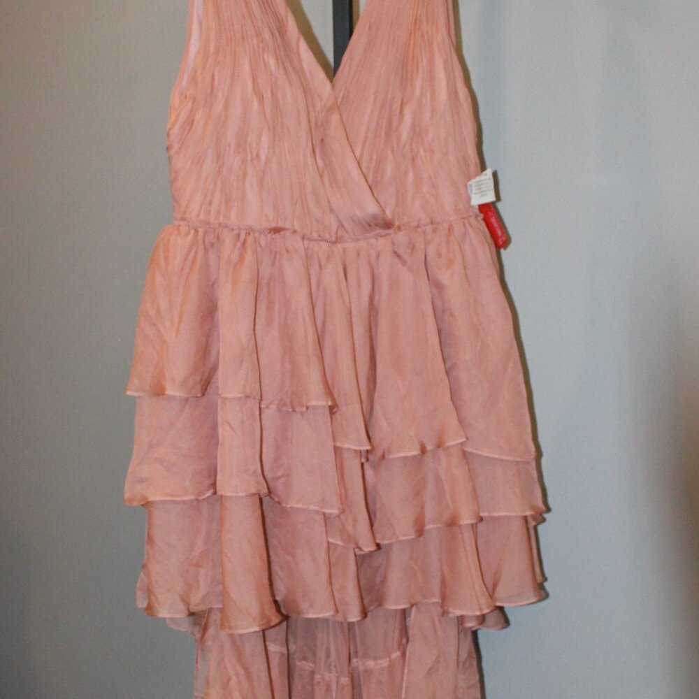 NWT IEENA for MAC DUGGAL 55320 Hi Low Ruffle‎ Gown Mauve Pink - Picture 3 of 7